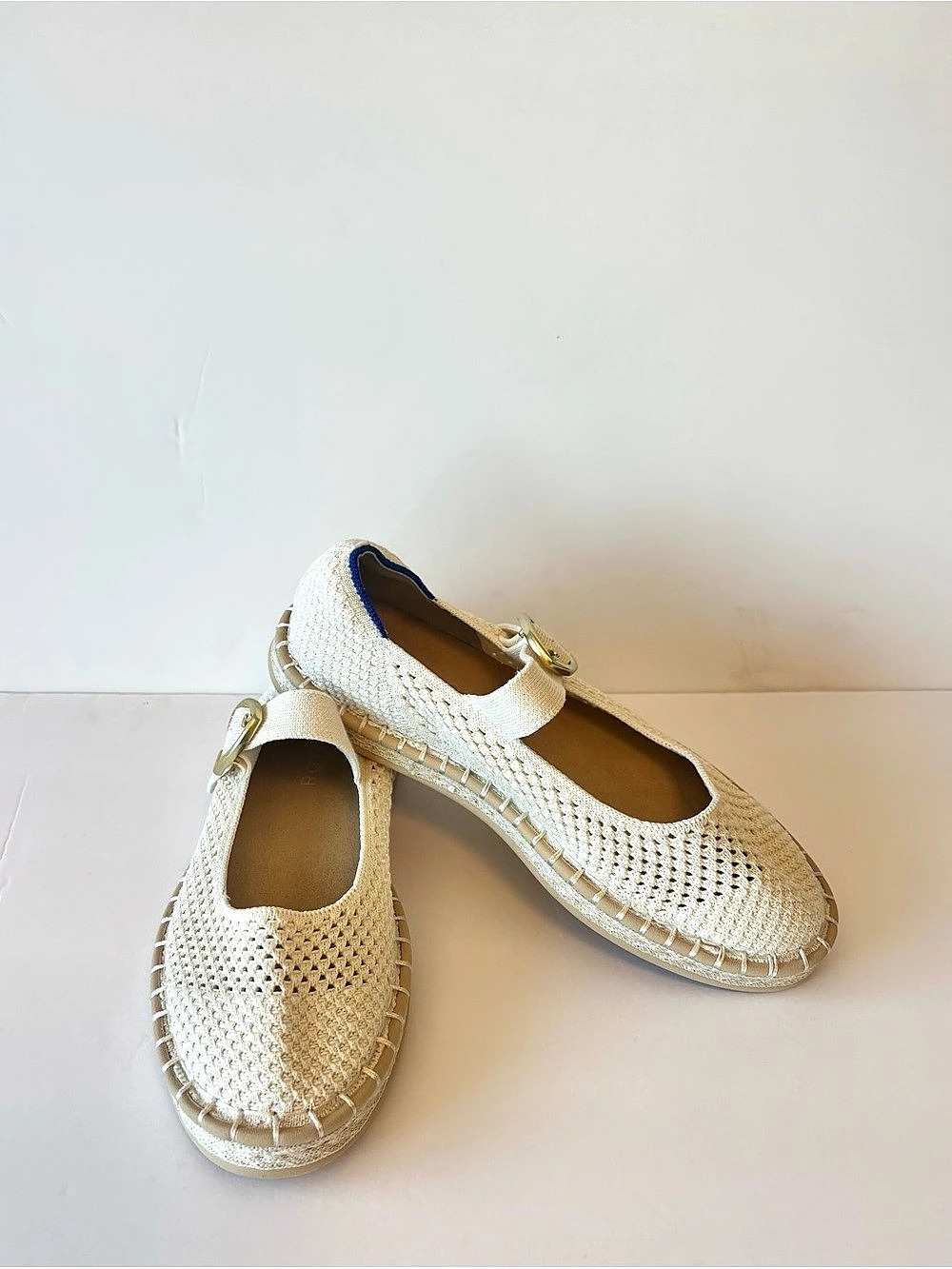 Rothy's The Espadrille Mary Jane Flats in Jasmine (Cream) size 6